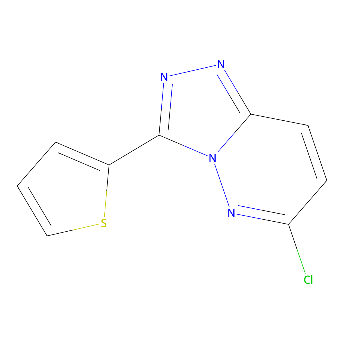 6-Chloro-3-thiophen-2-YL-[1,2,4]triazolo[4,3-B]pyridazine molecular structure, CAS 1032705-56-8
