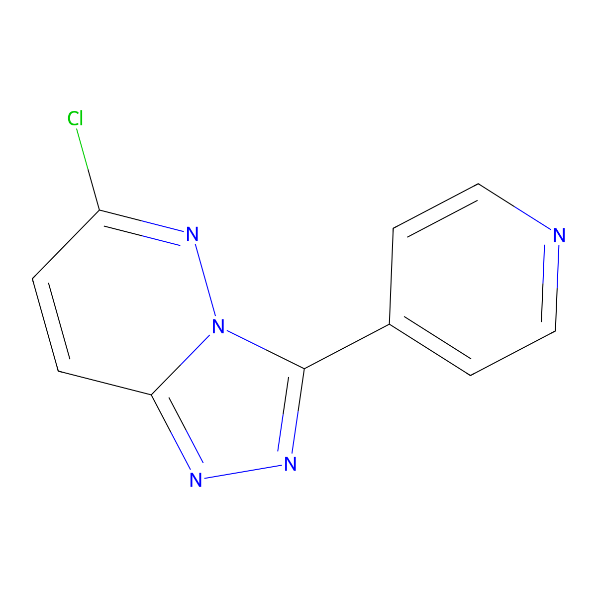 4-(6-Chloro-(1,2,4)triazolo(4,3-b)pyridazin-3-yl)pyridine molecular structure, CAS 1032705-69-3