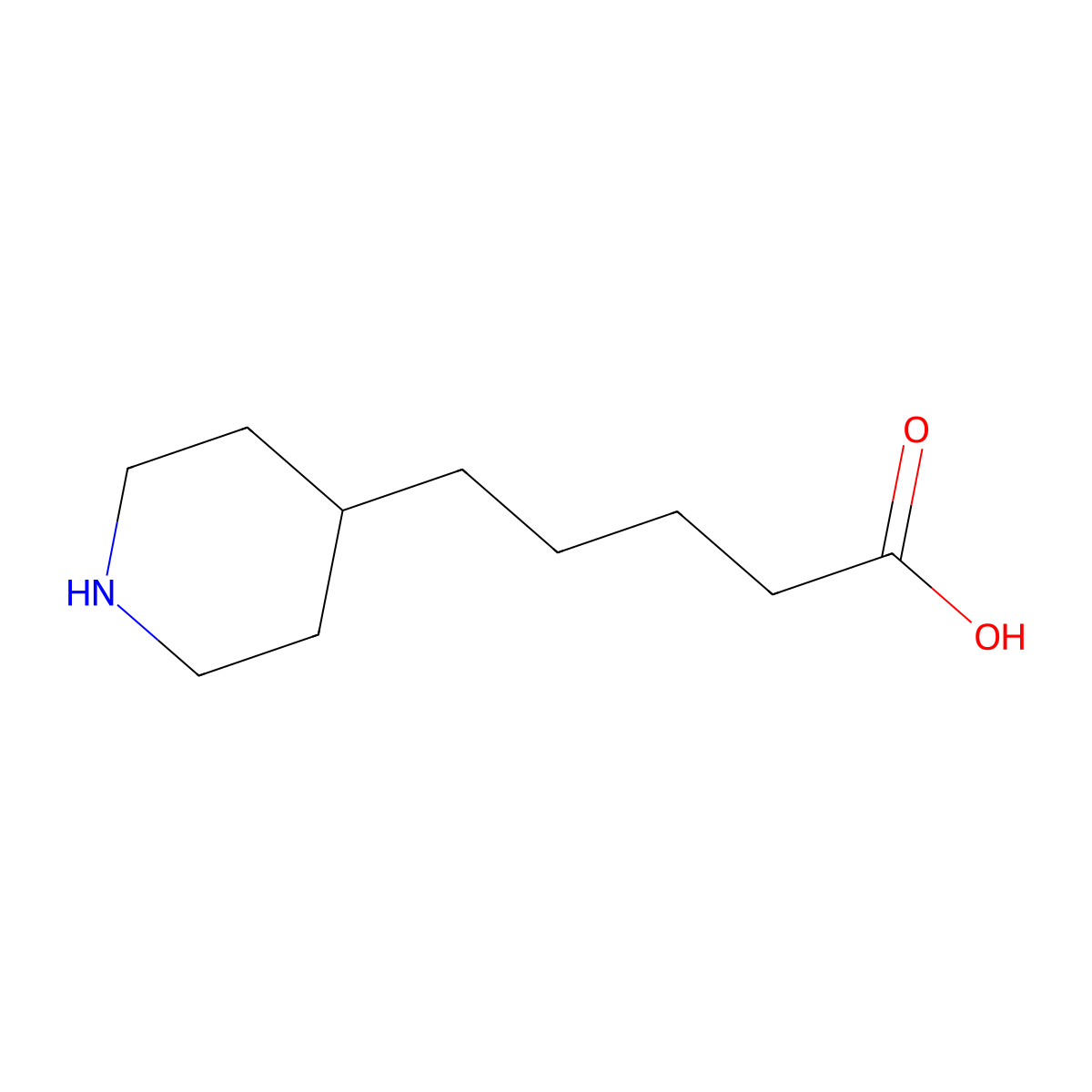 5-(Piperidin-4-yl)pentanoic acid molecular structure, CAS 103272-56-6