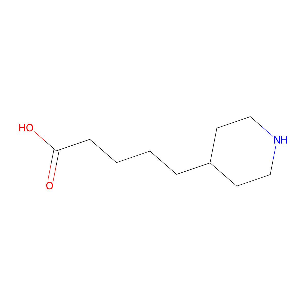 5-(Piperidin-4-yl)pentanoic acid molecular structure, CAS 103272-56-6