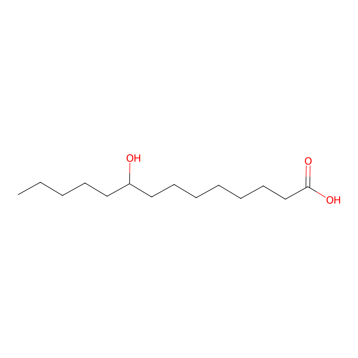 9-Hydroxymyristic acid molecular structure, CAS 103273-05-8