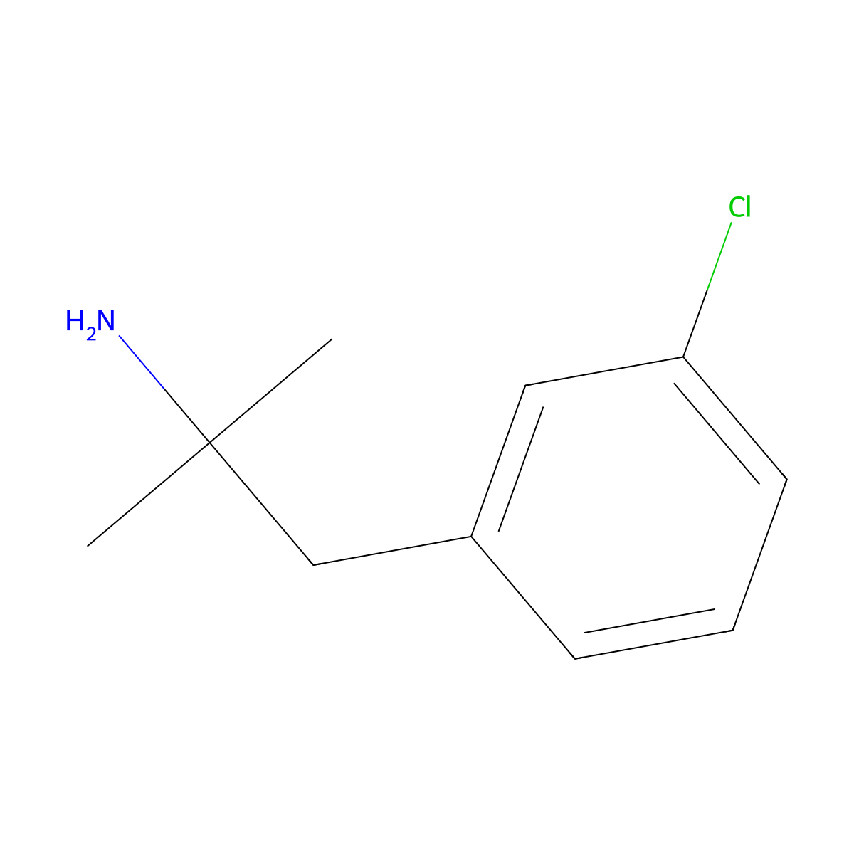 1-(3-Chlorophenyl)-2-methylpropan-2-amine molecular structure, CAS 103273-65-0