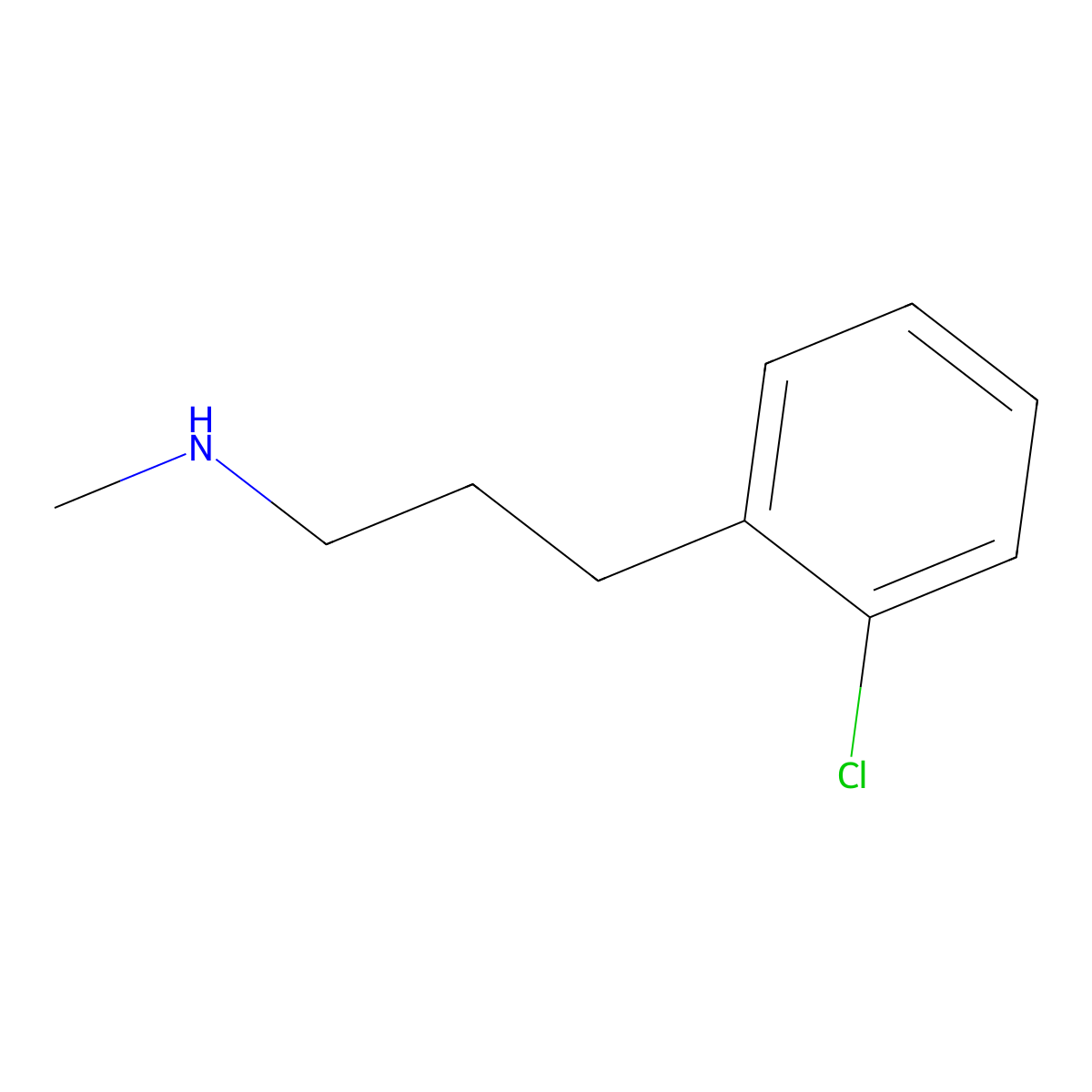 Benzenepropanamine, 2-chloro-N-methyl- molecular structure, CAS 103273-66-1