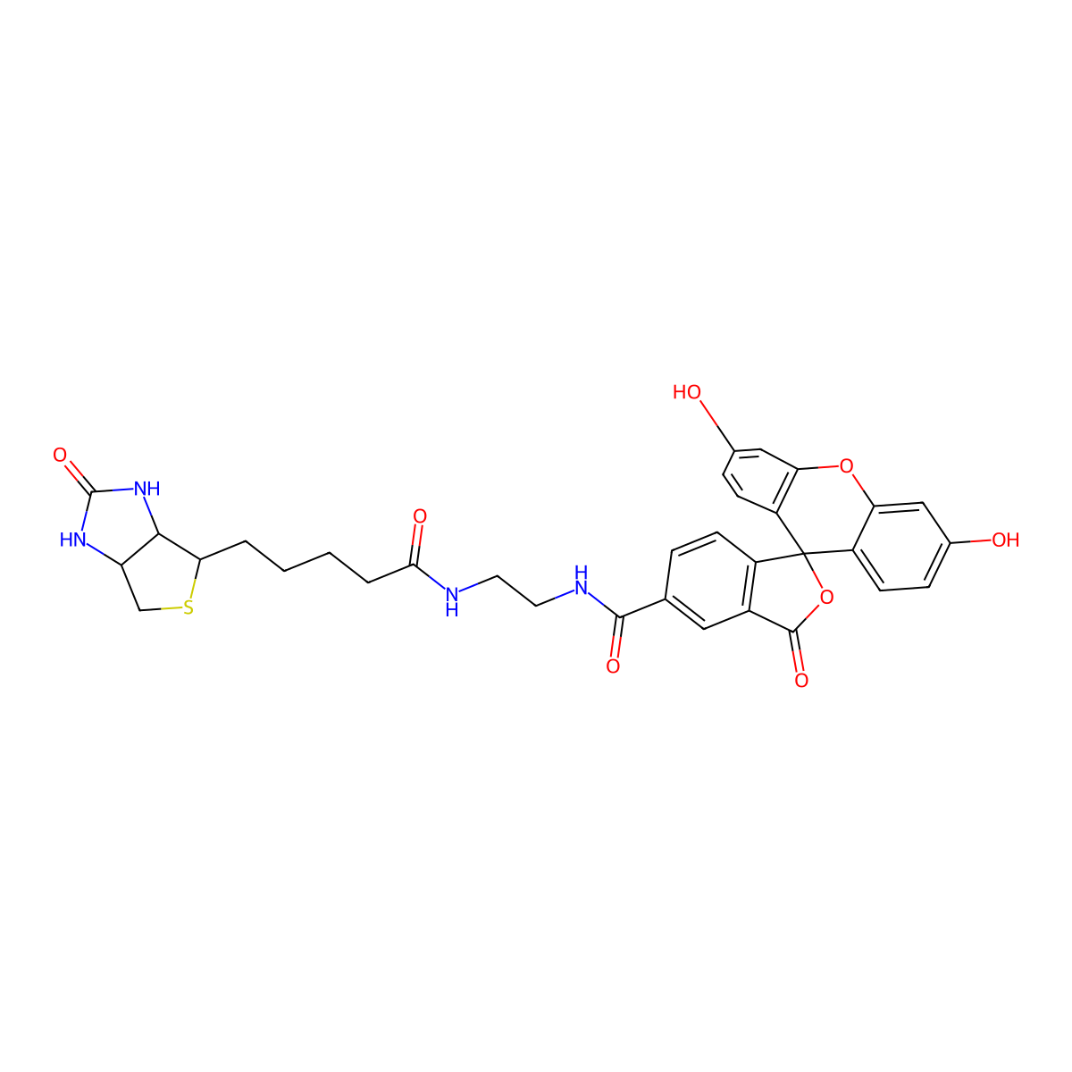 Biotin-4-Fluorescein molecular structure, CAS 1032732-74-3
