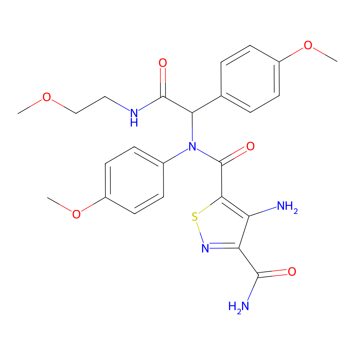 4-Amino-N5-[2-[(2-methoxyethyl)amino]-1-(4-methoxyphenyl)-2-oxoethyl]-N5-(4-methoxyphenyl)-3,5-isothiazoledicarboxamide molecular structure, CAS 1032732-76-5