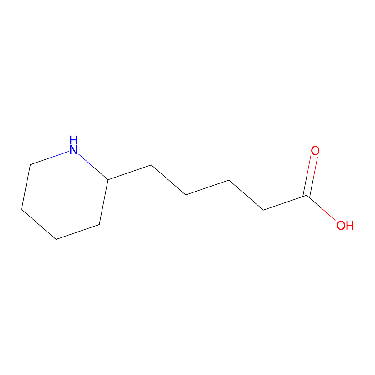 5-(Piperidin-2-yl)pentanoic acid molecular structure, CAS 103274-97-1