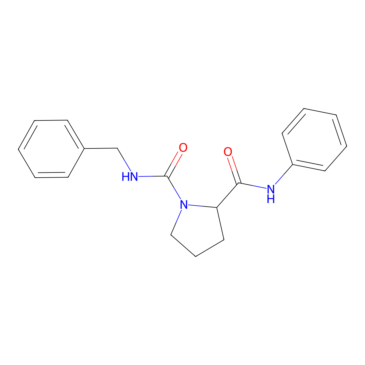 1-N-benzyl-2-N-phenylpyrrolidine-1,2-dicarboxamide molecular structure, CAS 1032743-18-2