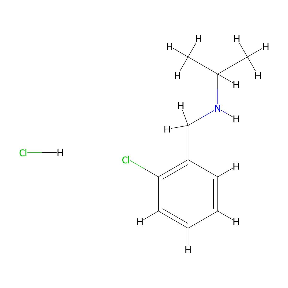 N-(2-Chlorobenzyl)-2-propanamine hydrochloride molecular structure, CAS 103275-31-6