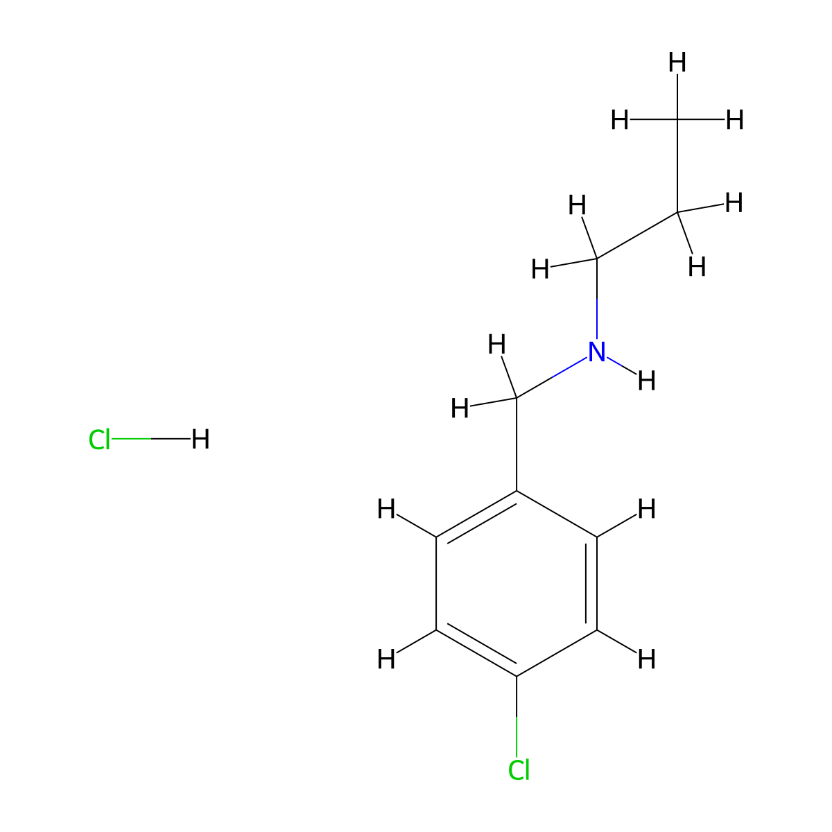 N-(4-Chlorobenzyl)-1-propanamine hydrochloride molecular structure, CAS 103275-32-7