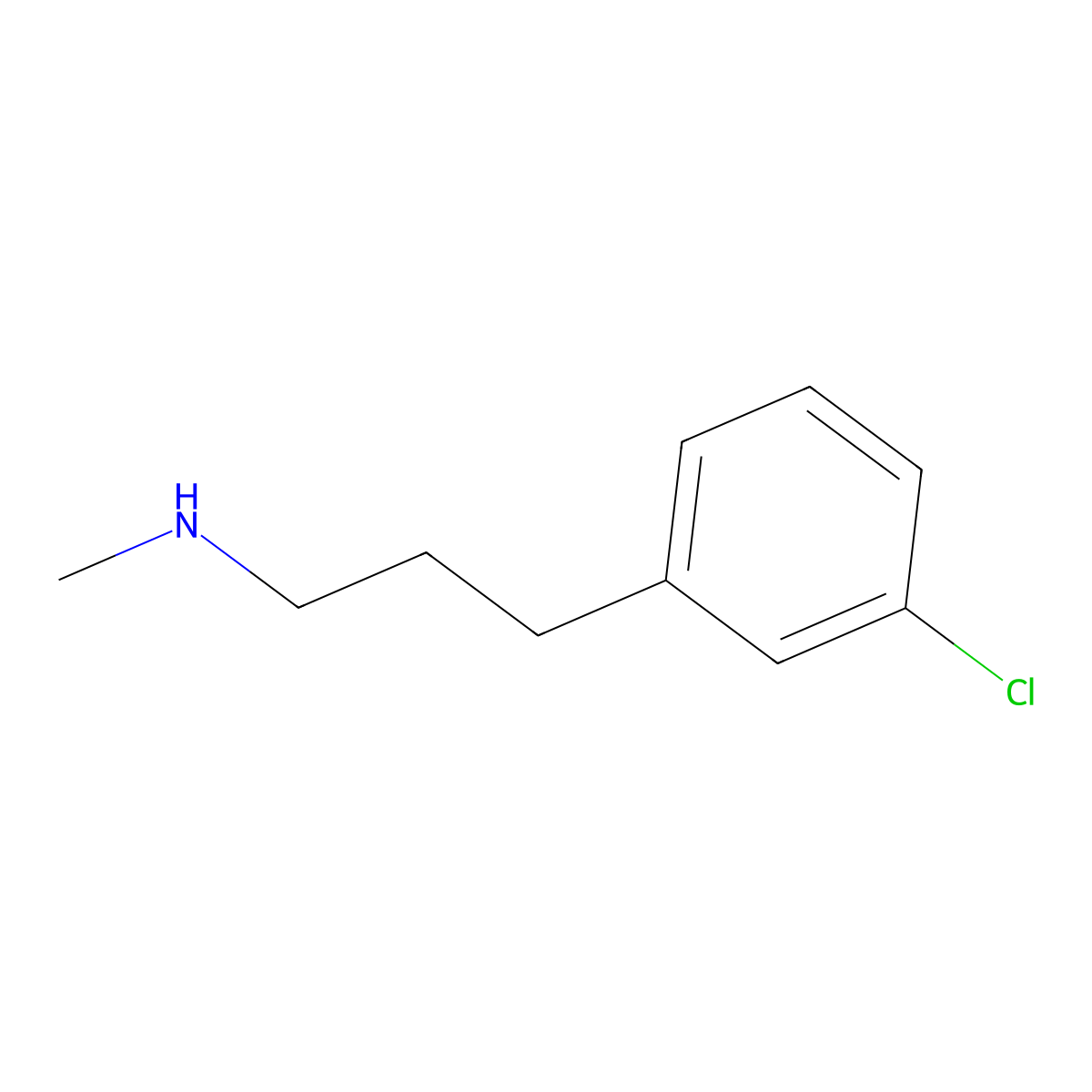 3-(3-Chlorophenyl)-N-methylpropan-1-amine molecular structure, CAS 103275-33-8