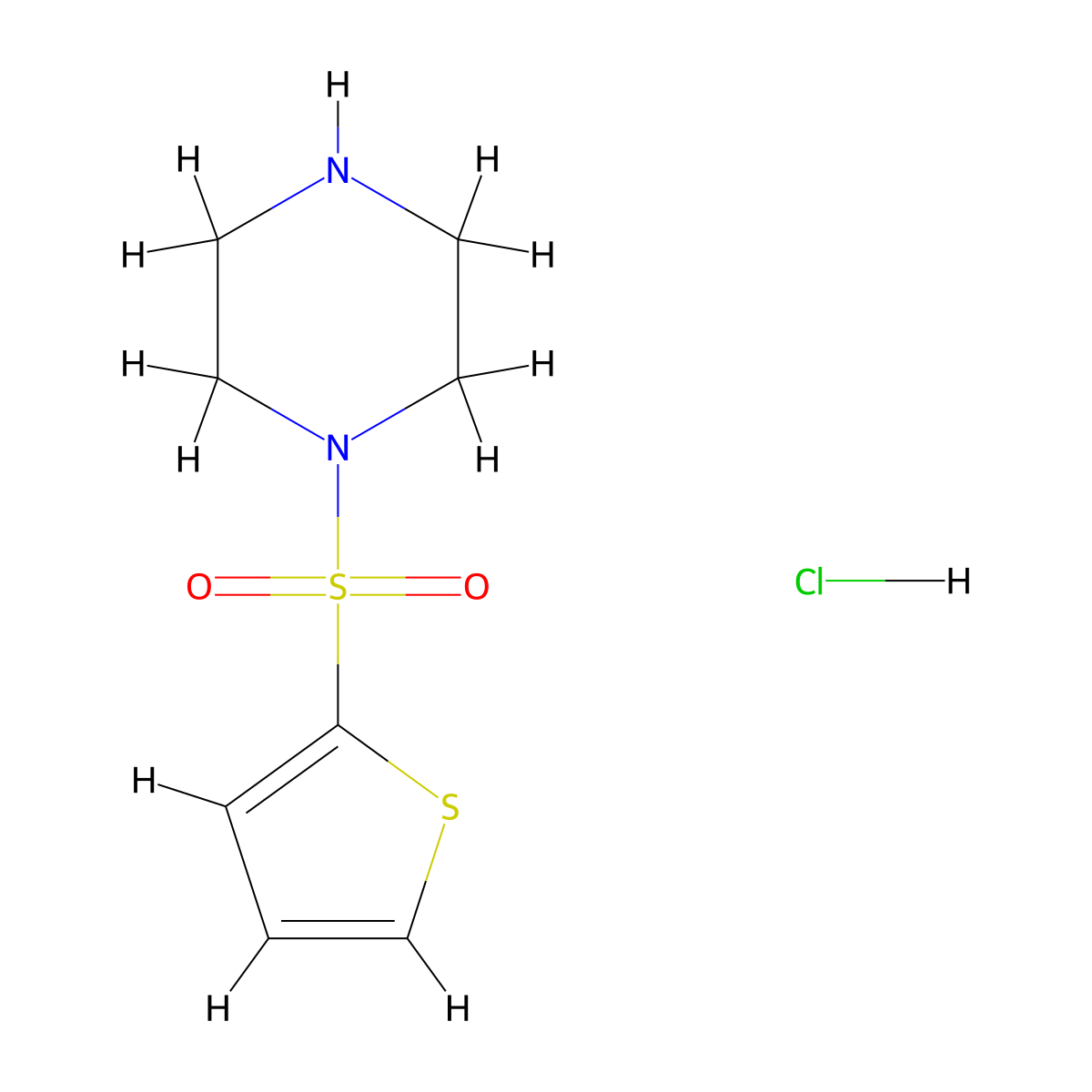 1-(Thiophene-2-sulfonyl)piperazine hydrochloride molecular structure, CAS 1032757-93-9