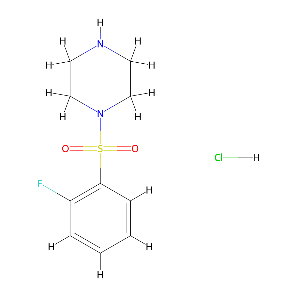 1-(2-Fluorobenzenesulfonyl)piperazine hydrochloride molecular structure, CAS 1032757-97-3