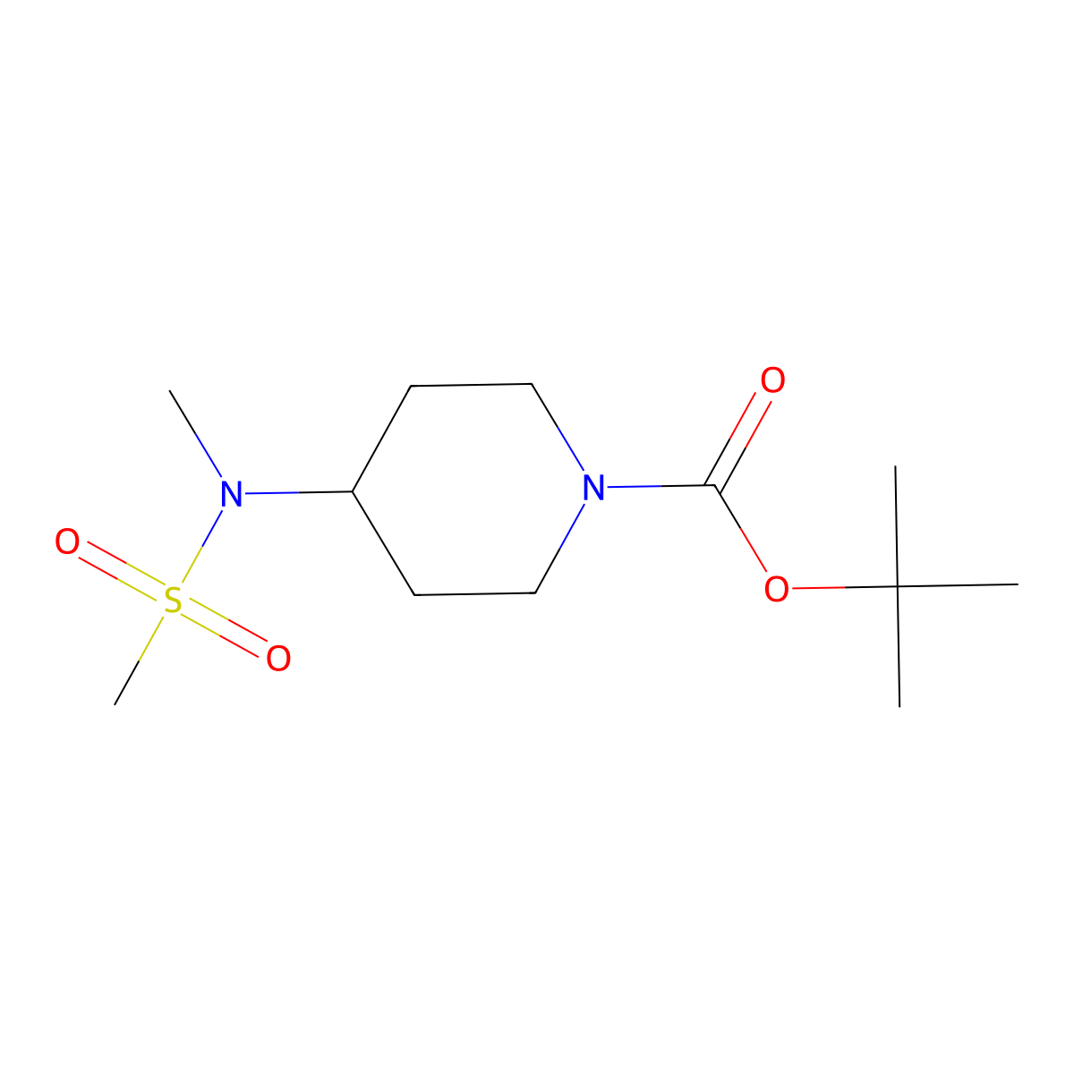 tert-butyl 4-(N-methylmethanesulfonamido)piperidine-1-carboxylate molecular structure, CAS 1032758-13-6