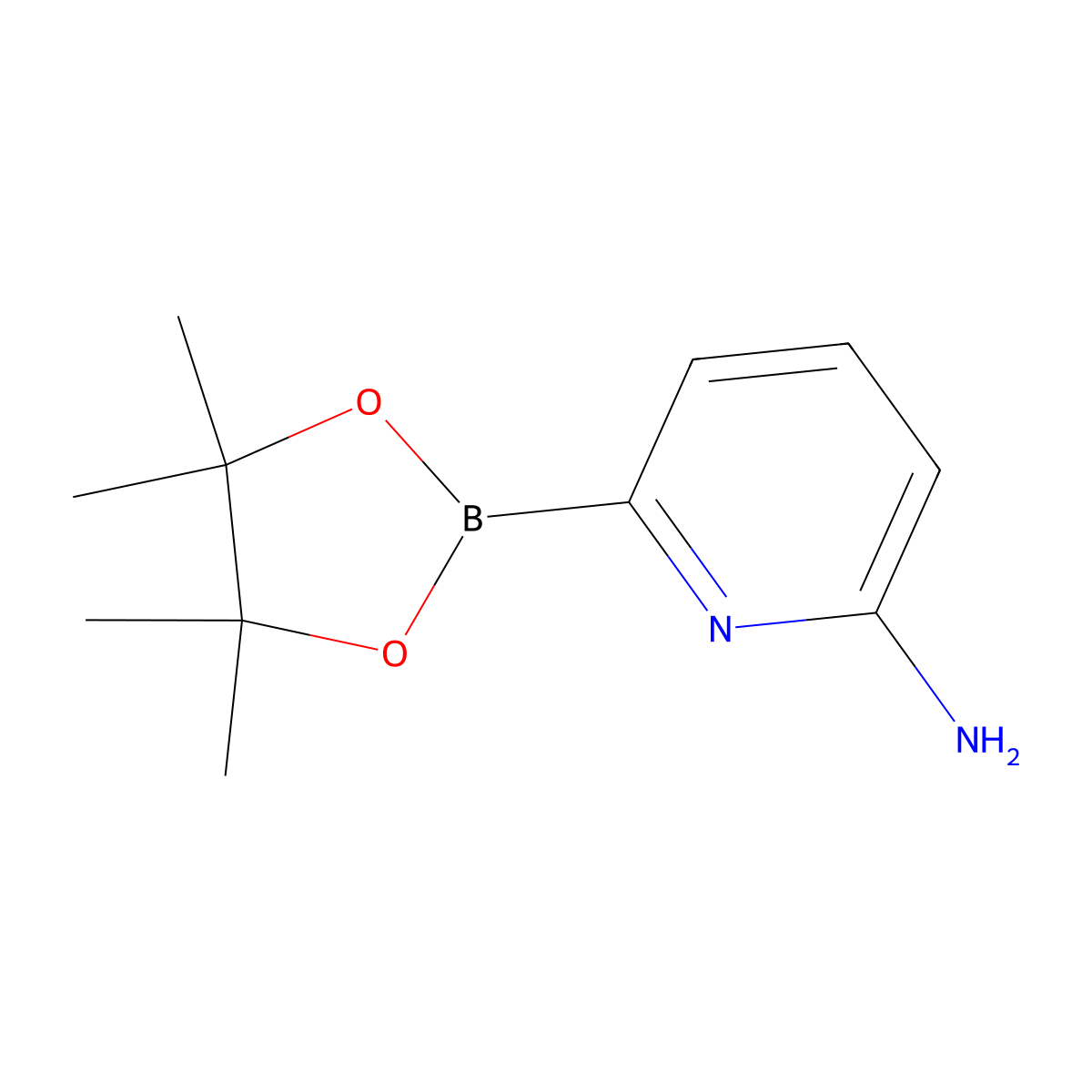 6-(4,4,5,5-Tetramethyl-1,3,2-dioxaborolan-2-YL)pyridin-2-amine molecular structure, CAS 1032758-22-7