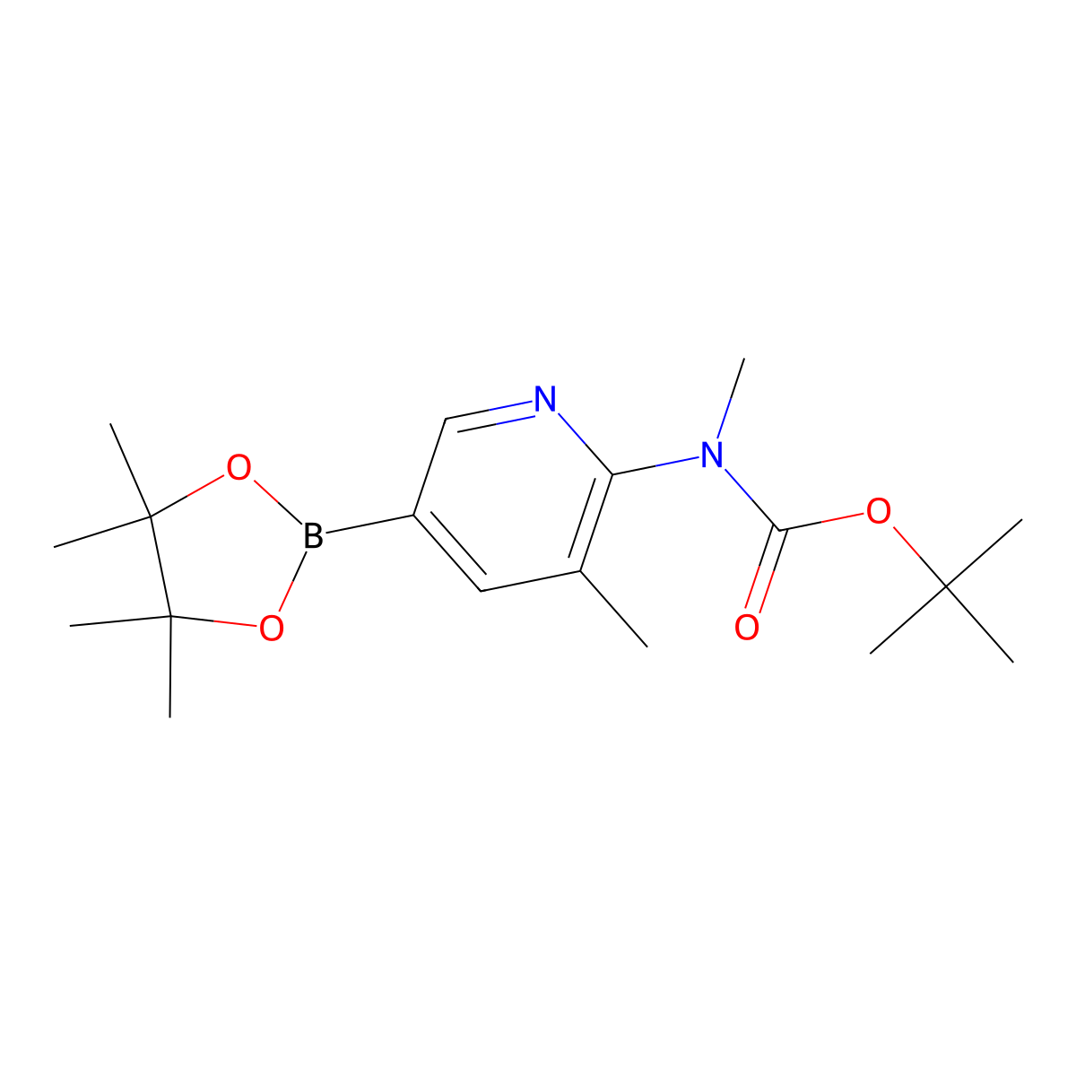 tert-butyl Methyl(3-Methyl-5-(4,4,5,5-tetraMethyl-1,3,2-dioxaborolan-2-yl)pyridin-2-yl)carbaMate molecular structure, CAS 1032758-82-9