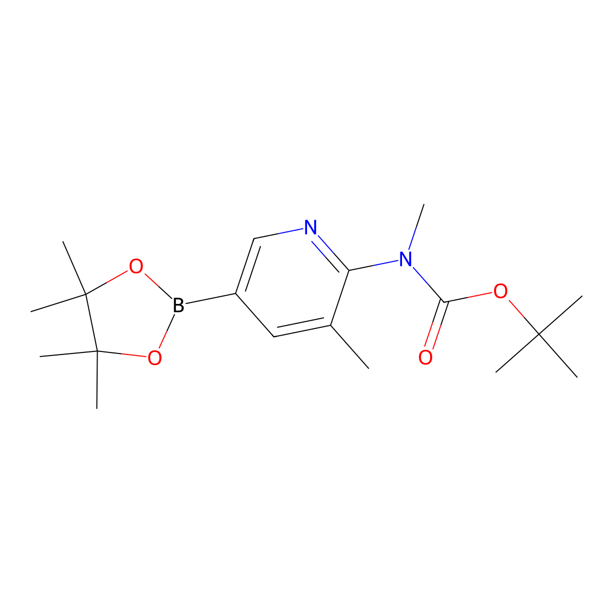 tert-butyl Methyl(3-Methyl-5-(4,4,5,5-tetraMethyl-1,3,2-dioxaborolan-2-yl)pyridin-2-yl)carbaMate molecular structure, CAS 1032758-82-9