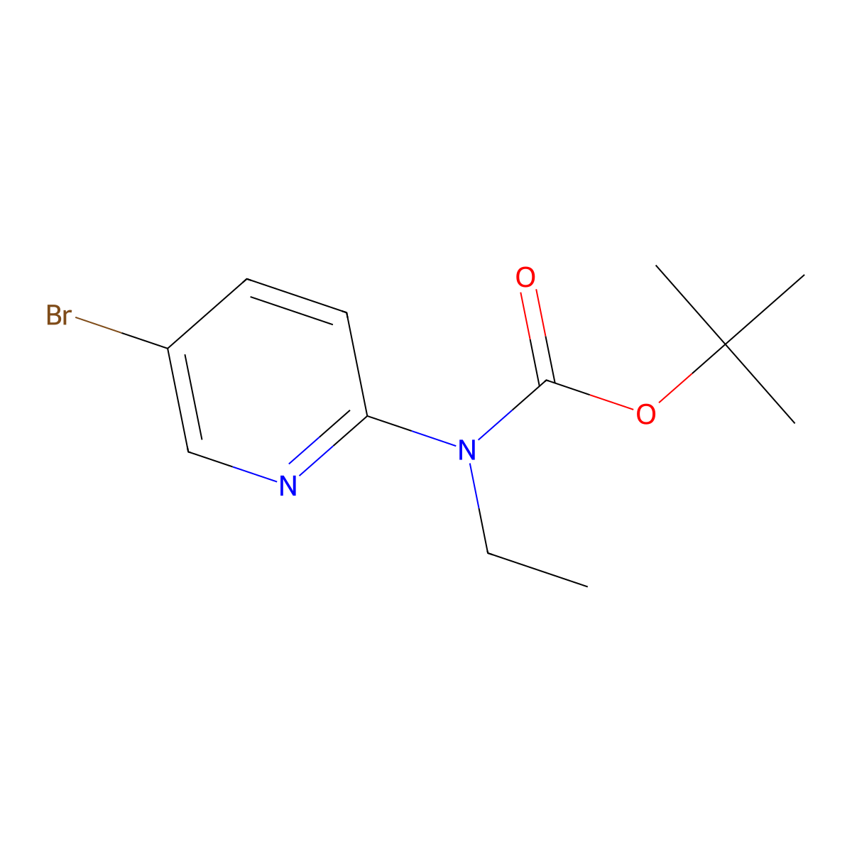 Tert-butyl 5-bromopyridin-2-YL(ethyl)carbamate molecular structure, CAS 1032758-85-2