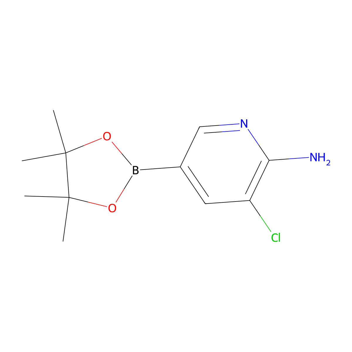 3-Chloro-5-(4,4,5,5-tetramethyl-1,3,2-dioxaborolan-2-yl)pyridin-2-amine molecular structure, CAS 1032758-99-8