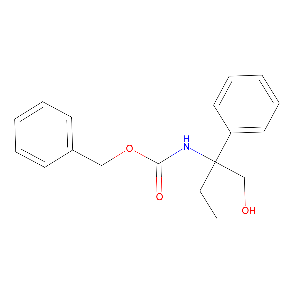 benzyl N-(1-hydroxy-2-phenylbutan-2-yl)carbamate molecular structure, CAS 1032763-98-6