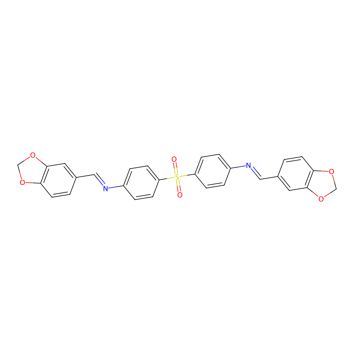 4-(Piperonylideneamino)phenyl sulfone molecular structure, CAS 103278-24-6