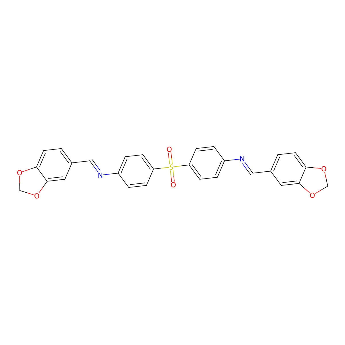 4-(Piperonylideneamino)phenyl sulfone molecular structure, CAS 103278-24-6