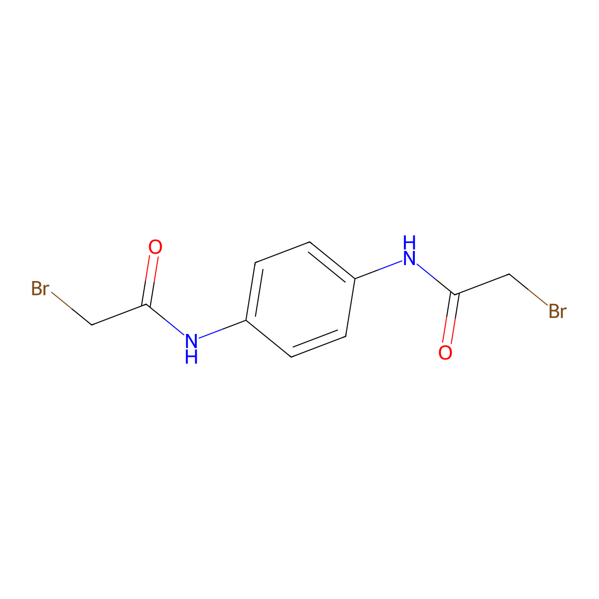 2-bromo-N-[4-(2-bromoacetamido)phenyl]acetamide molecular structure, CAS 10328-52-6