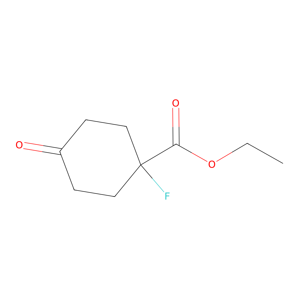 Ethyl 1-fluoro-4-oxocyclohexane-1-carboxylate molecular structure, CAS 1032821-34-3