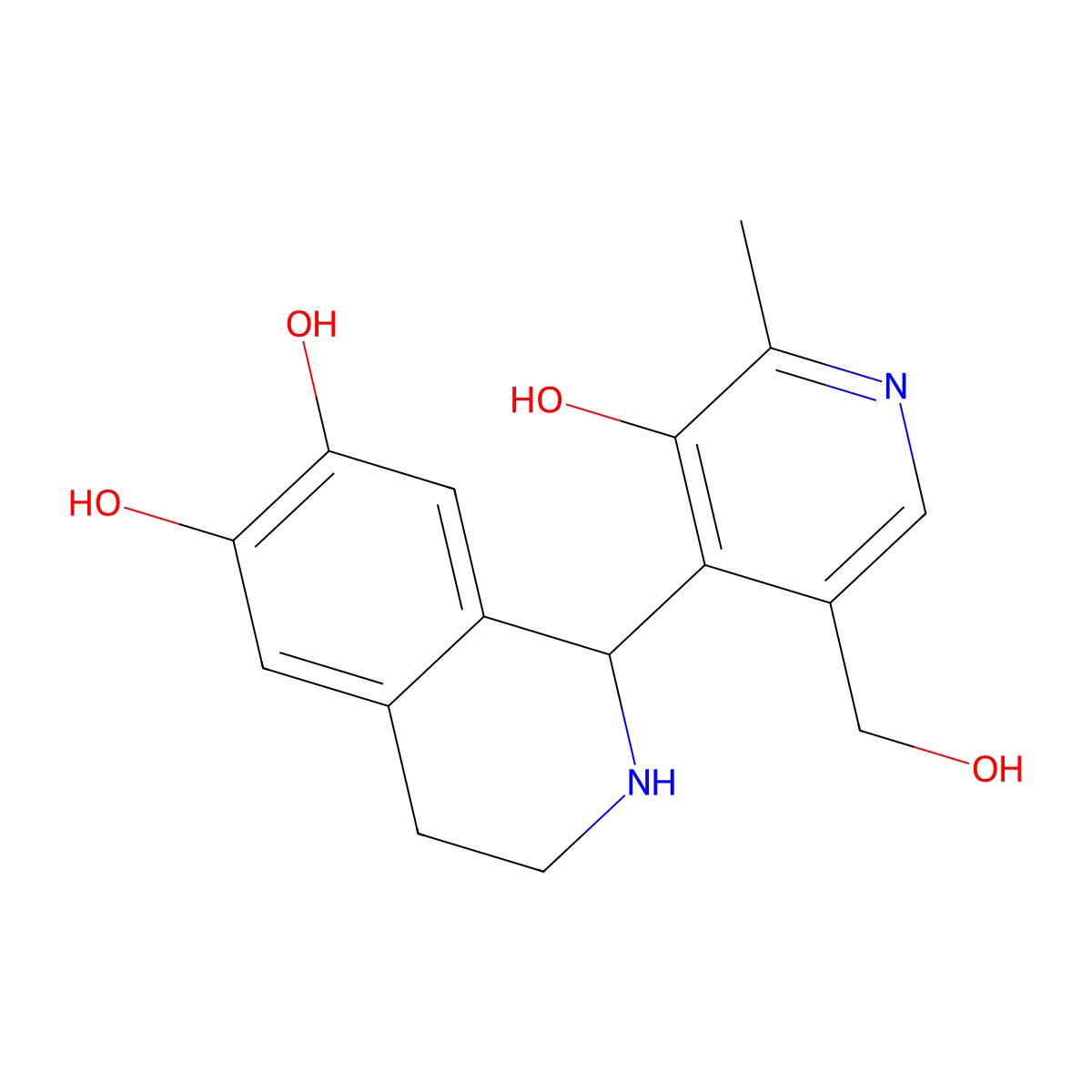 1-(2-Methyl-3-hydroxy-5-hydroxymethyl-4-pyridyl)-6,7-dihydroxy-1,2-3,4-tetrahydroisoquinoline molecular structure, CAS 1032822-42-6