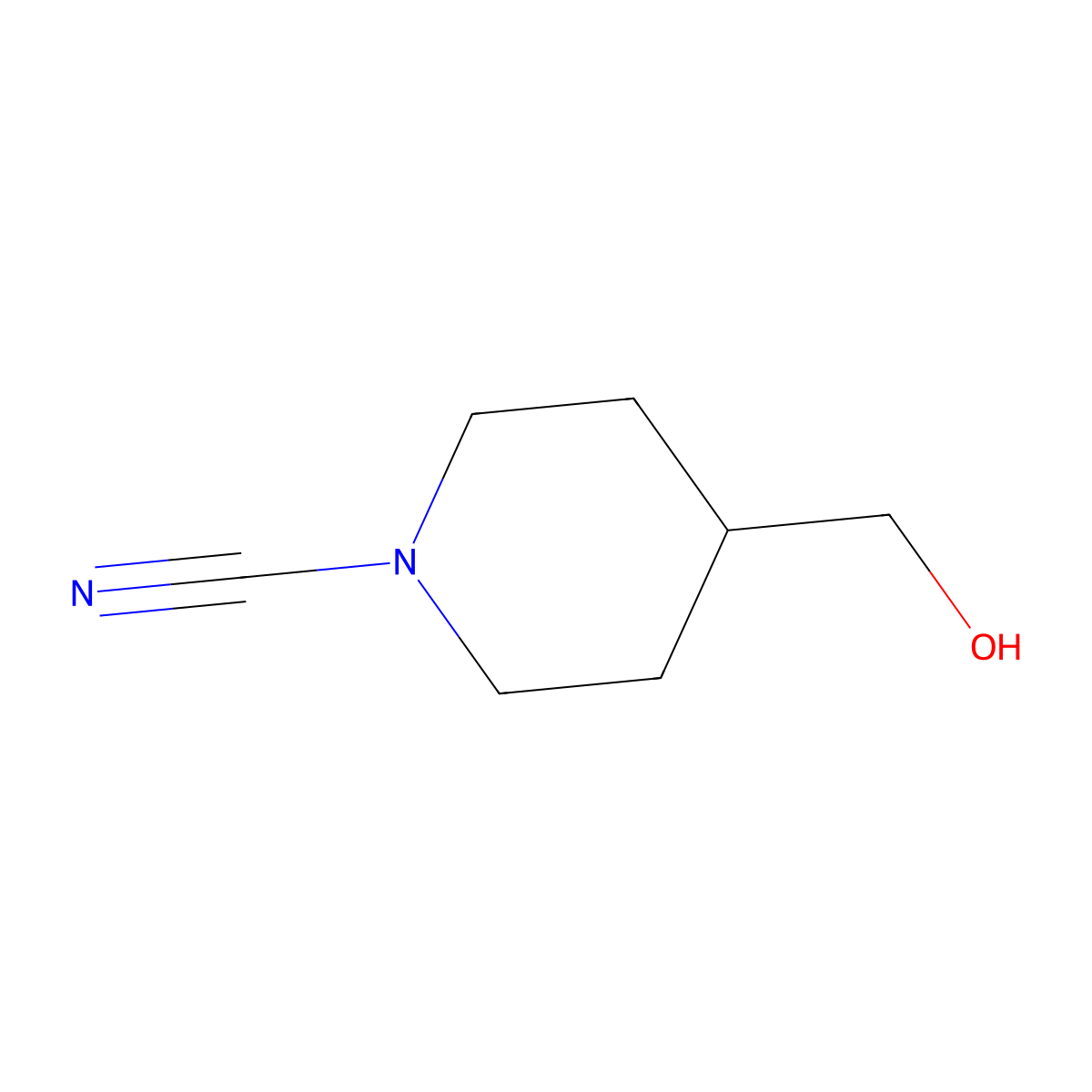 4-(Hydroxymethyl)piperidine-1-carbonitrile molecular structure, CAS 1032824-91-1