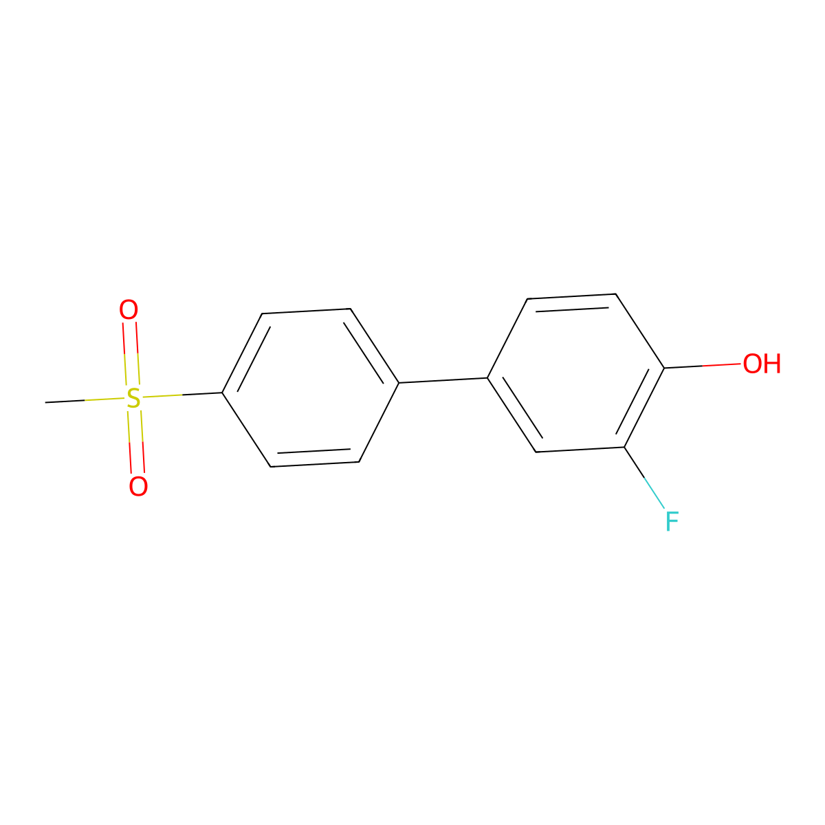 3-Fluoro-4'-(methylsulfonyl)-[1,1'-biphenyl]-4-ol molecular structure, CAS 1032825-01-6