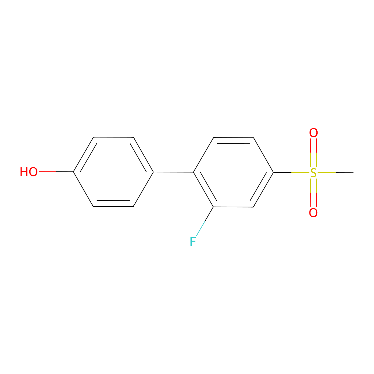 2'-Fluoro-4'-(methylsulfonyl)-4-biphenylol molecular structure, CAS 1032825-03-8
