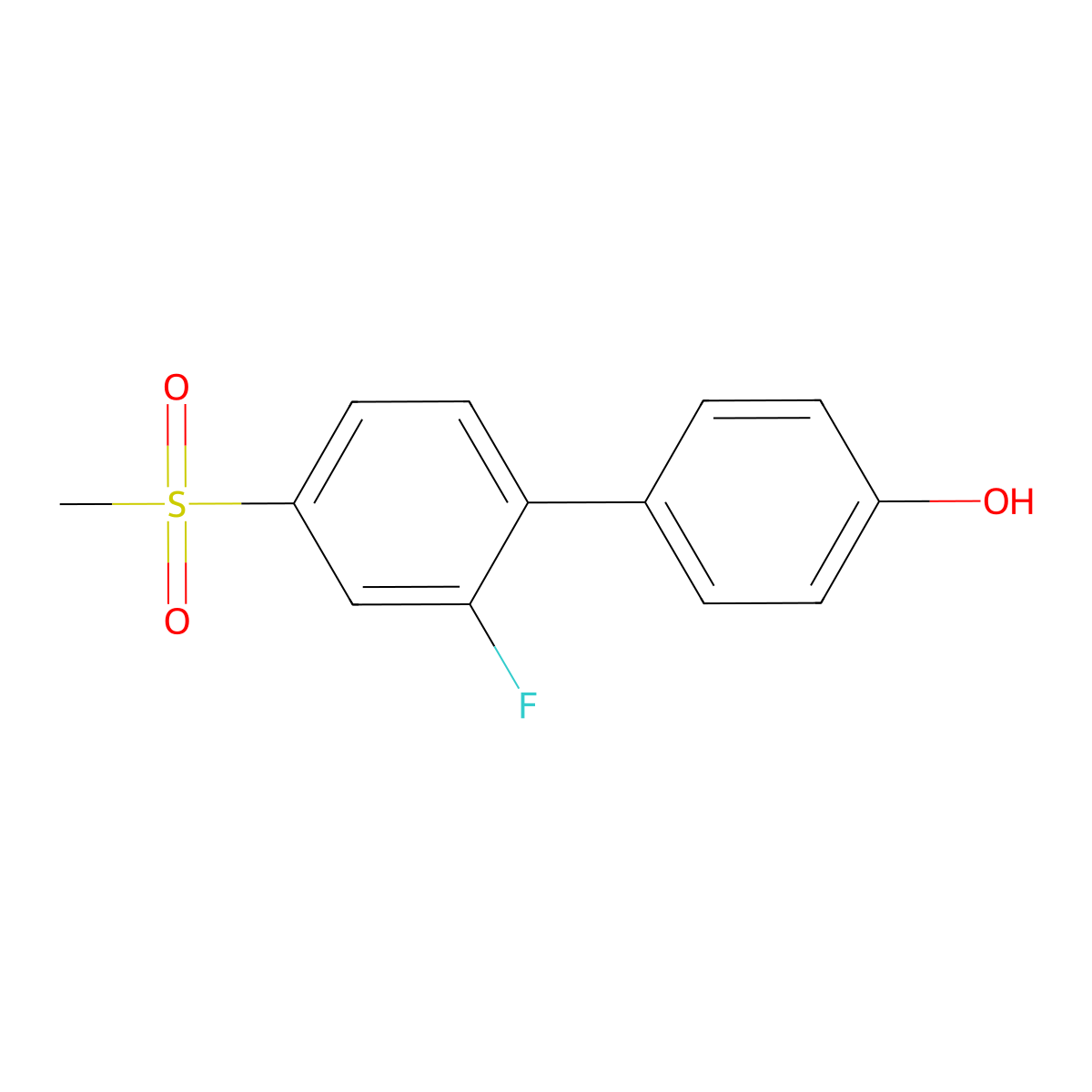 2'-Fluoro-4'-(methylsulfonyl)-4-biphenylol molecular structure, CAS 1032825-03-8