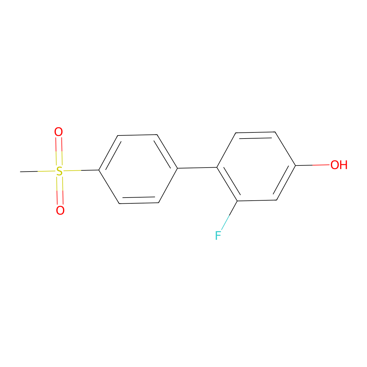 3-Fluoro-4-(4-methylsulfonylphenyl)phenol molecular structure, CAS 1032825-06-1