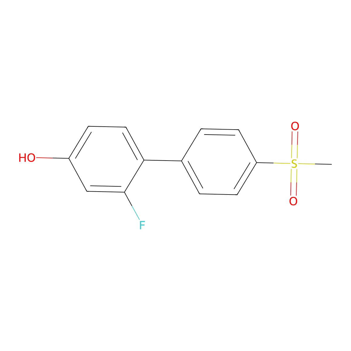 3-Fluoro-4-(4-methylsulfonylphenyl)phenol molecular structure, CAS 1032825-06-1