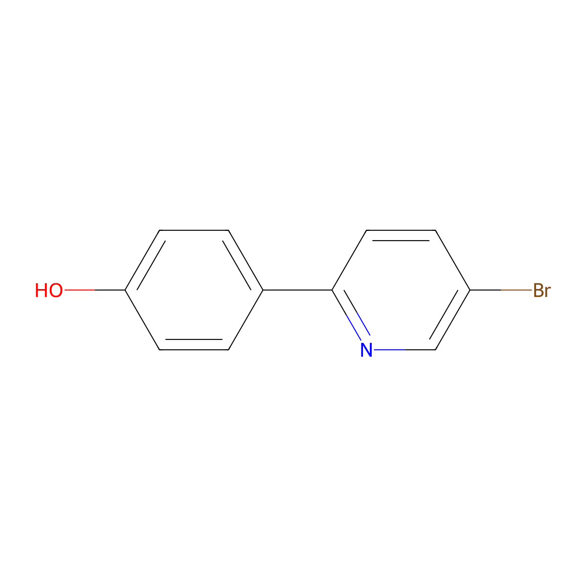 4-(5-Bromo-2-pyridinyl)phenol molecular structure, CAS 1032825-10-7
