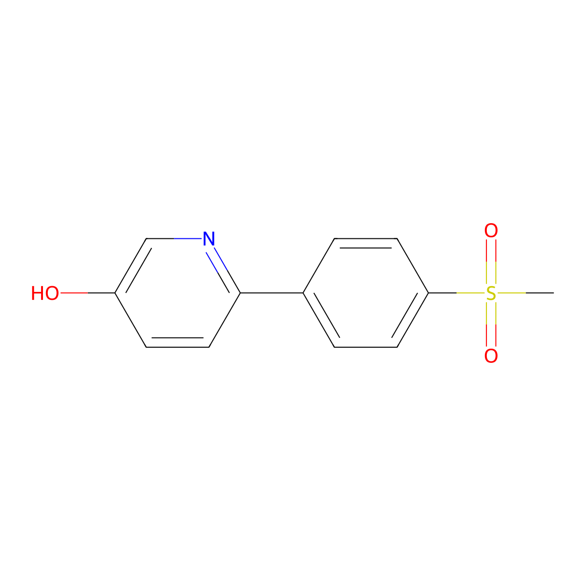 6-(4-(Methylsulfonyl)phenyl)pyridin-3-ol molecular structure, CAS 1032825-20-9