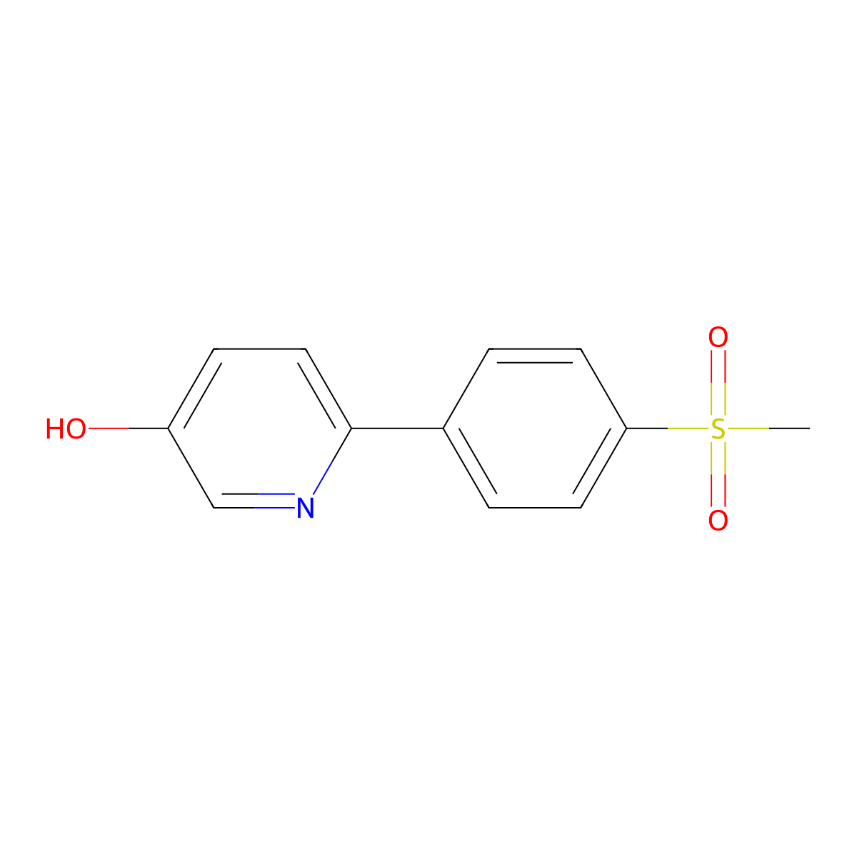 6-(4-(Methylsulfonyl)phenyl)pyridin-3-ol molecular structure, CAS 1032825-20-9