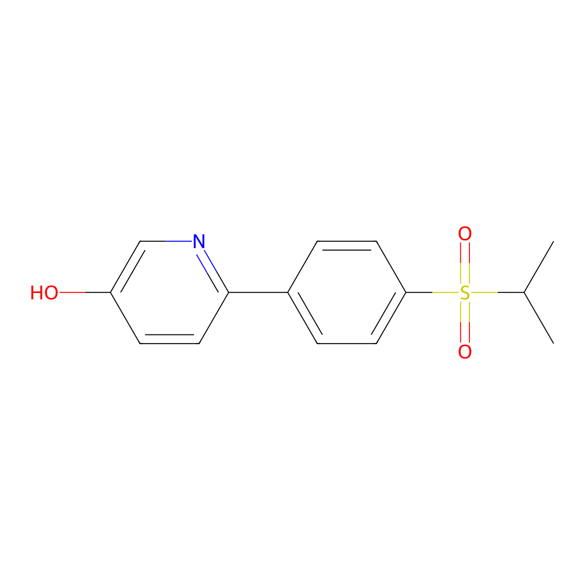 6-{4-[(1-Methylethyl)sulfonyl]phenyl}-3-pyridinol molecular structure, CAS 1032825-22-1