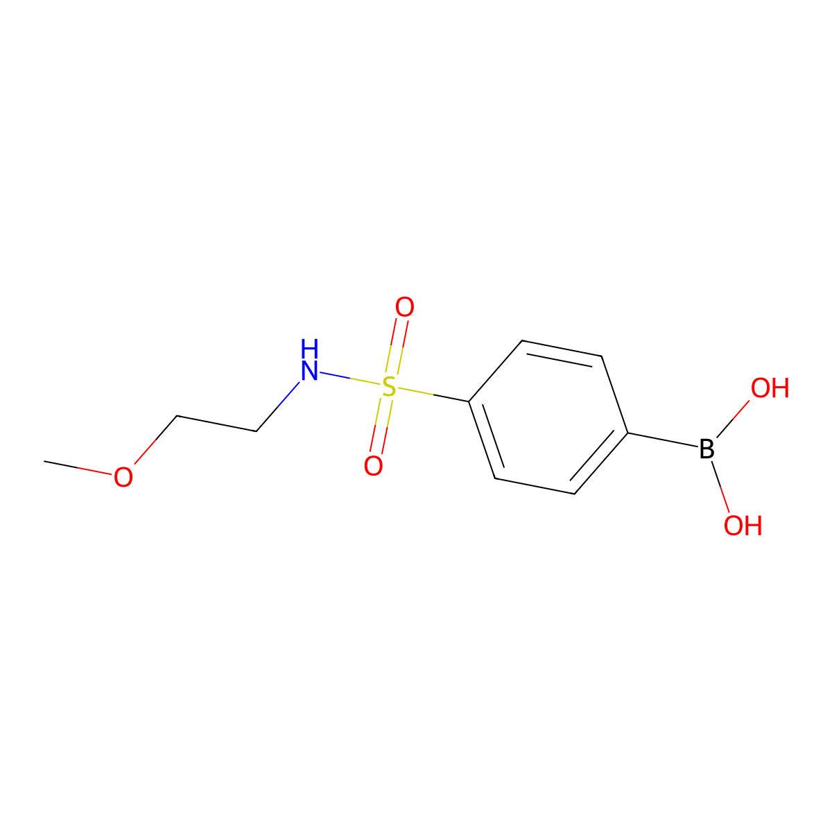 [4-[[[2-(Methoxy)ethyl]amino]sulfonyl]phenyl]boronic acid molecular structure, CAS 1032825-28-7