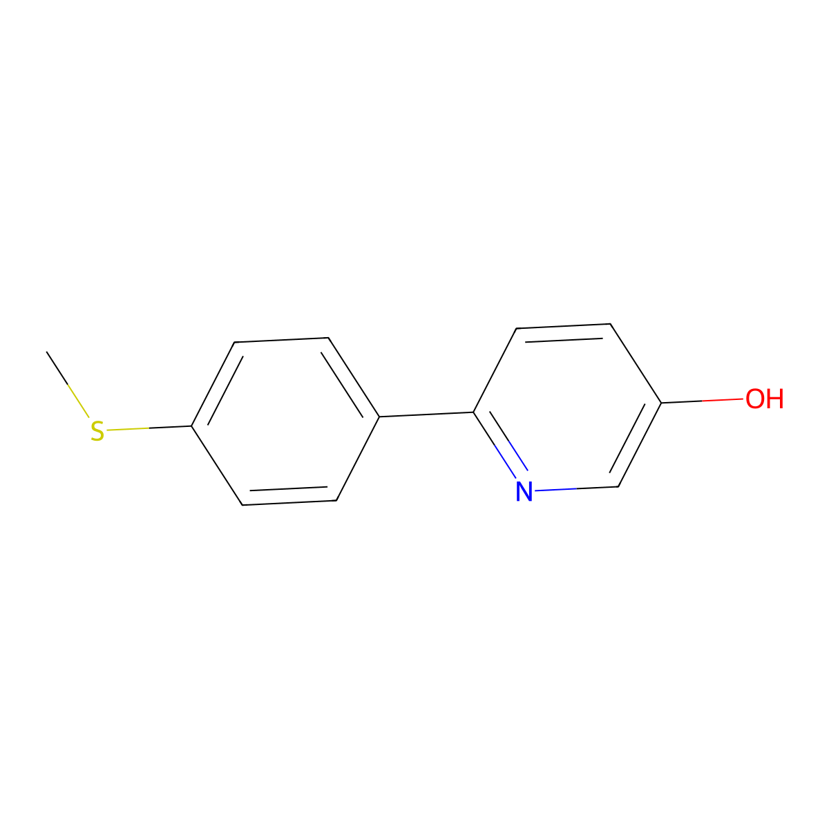 6-[4-(Methylthio)phenyl]-3-pyridinol molecular structure, CAS 1032825-68-5