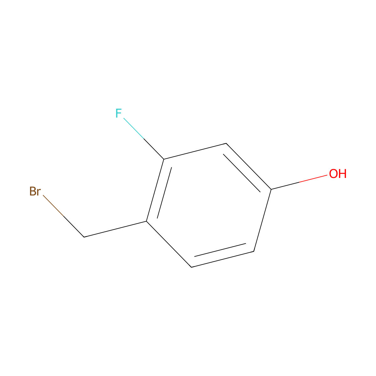 4-(Bromomethyl)-3-fluorophenol molecular structure, CAS 1032842-39-9