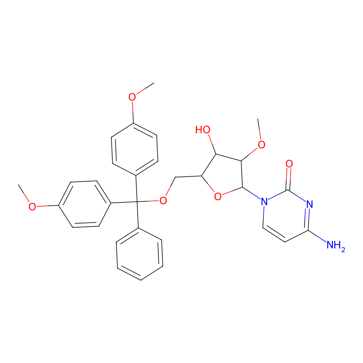5'-O-Dmt-2'-o-methylcytidine molecular structure, CAS 103285-21-8