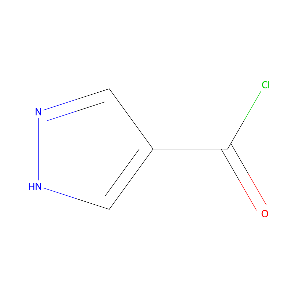 1H-Pyrazole-4-carbonyl chloride molecular structure, CAS 103286-53-9