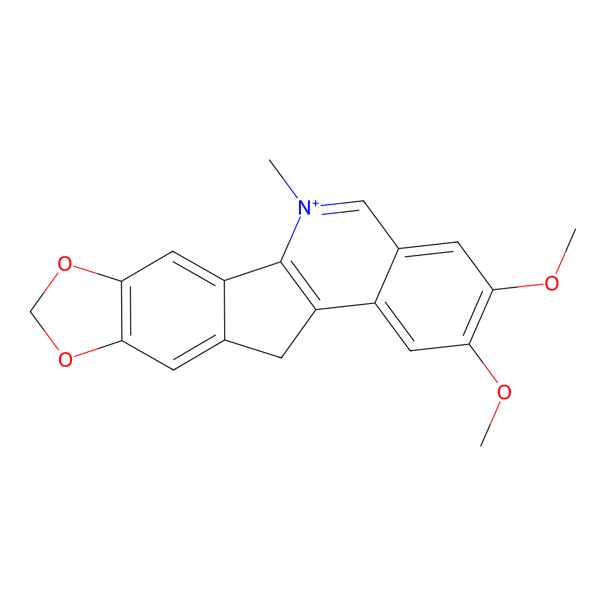 {12H-[1,3]Dioxolo[5,6]indeno[1,2-c]isoquinolinium,} 2, 3-dimethoxy-6-methyl-, chloride molecular structure, CAS 103288-43-3