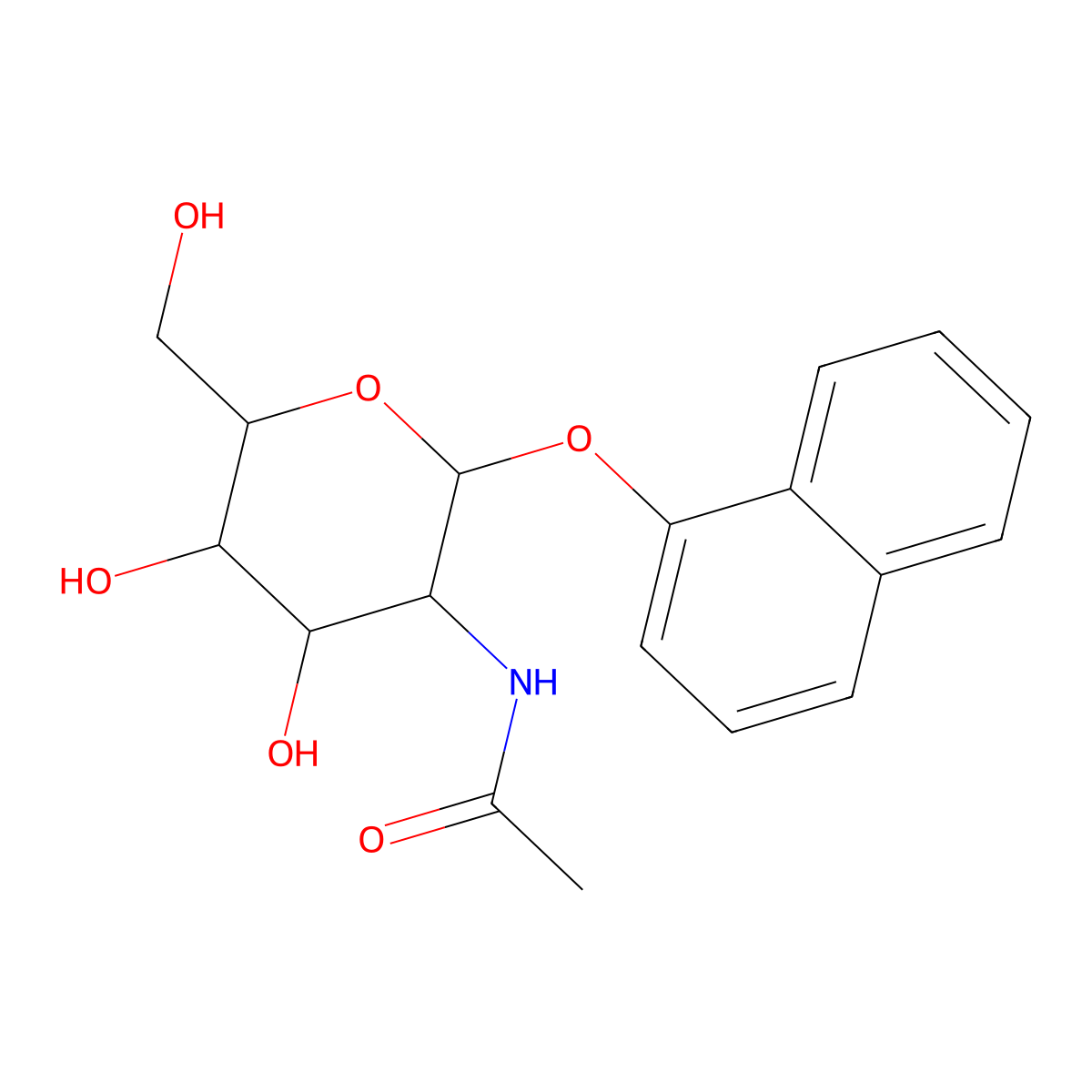 1-Naphthyl 2-acetamido-2-deoxy-beta-D-glucopyranoside molecular structure, CAS 10329-98-3