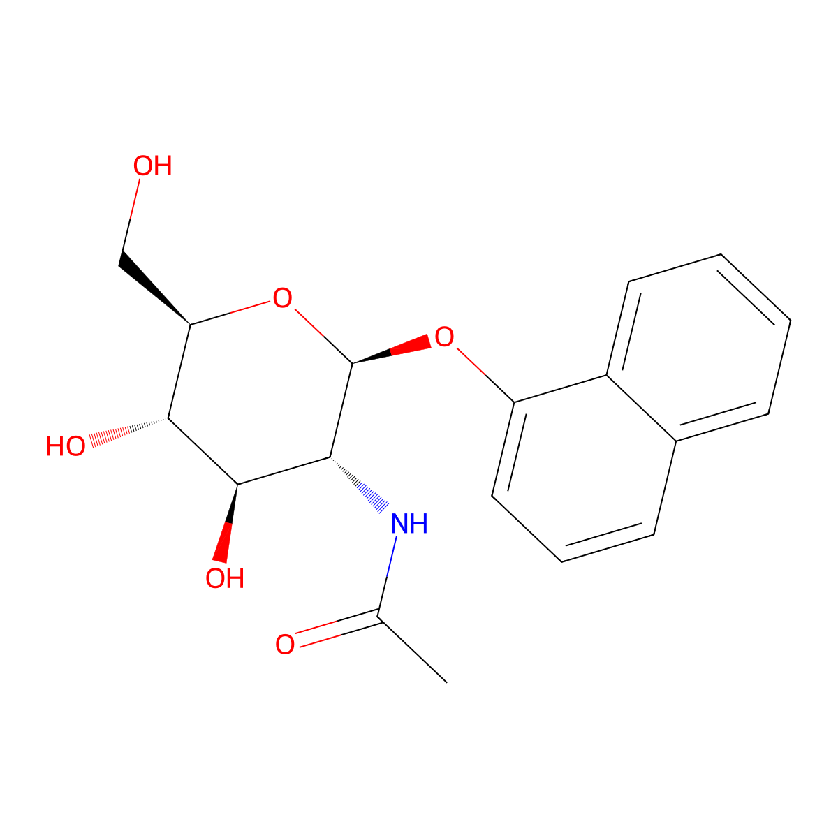1-Naphthyl 2-acetamido-2-deoxy-beta-D-glucopyranoside molecular structure, CAS 10329-98-3