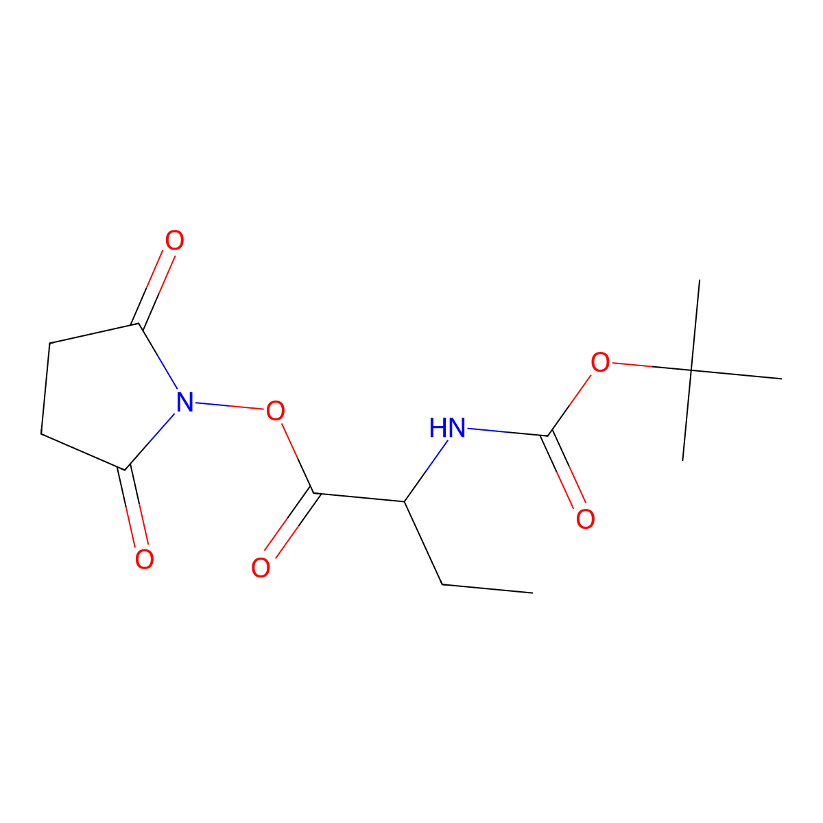 Carbamic acid, [1-[[(2,5-dioxo-1-pyrrolidinyl)oxy]carbonyl]propyl]-, 1,1-dimethylethyl ester, (s)- molecular structure, CAS 103290-07-9