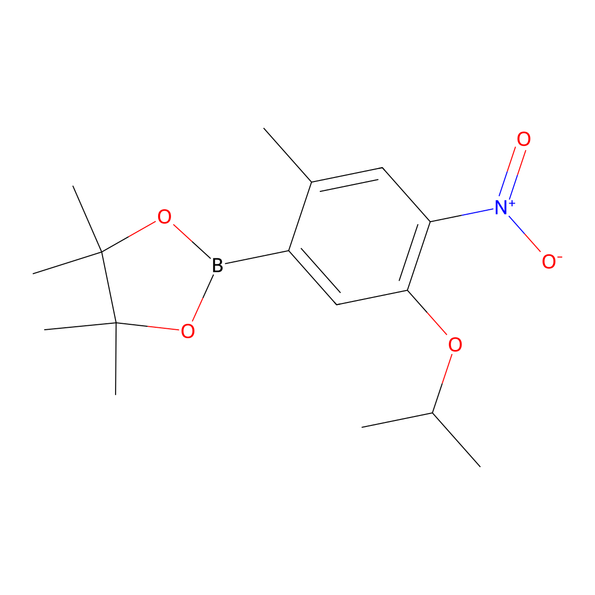 2-(5-Isopropoxy-2-methyl-4-nitrophenyl)-4,4,5,5-tetramethyl-1,3,2-dioxaborolane molecular structure, CAS 1032903-51-7