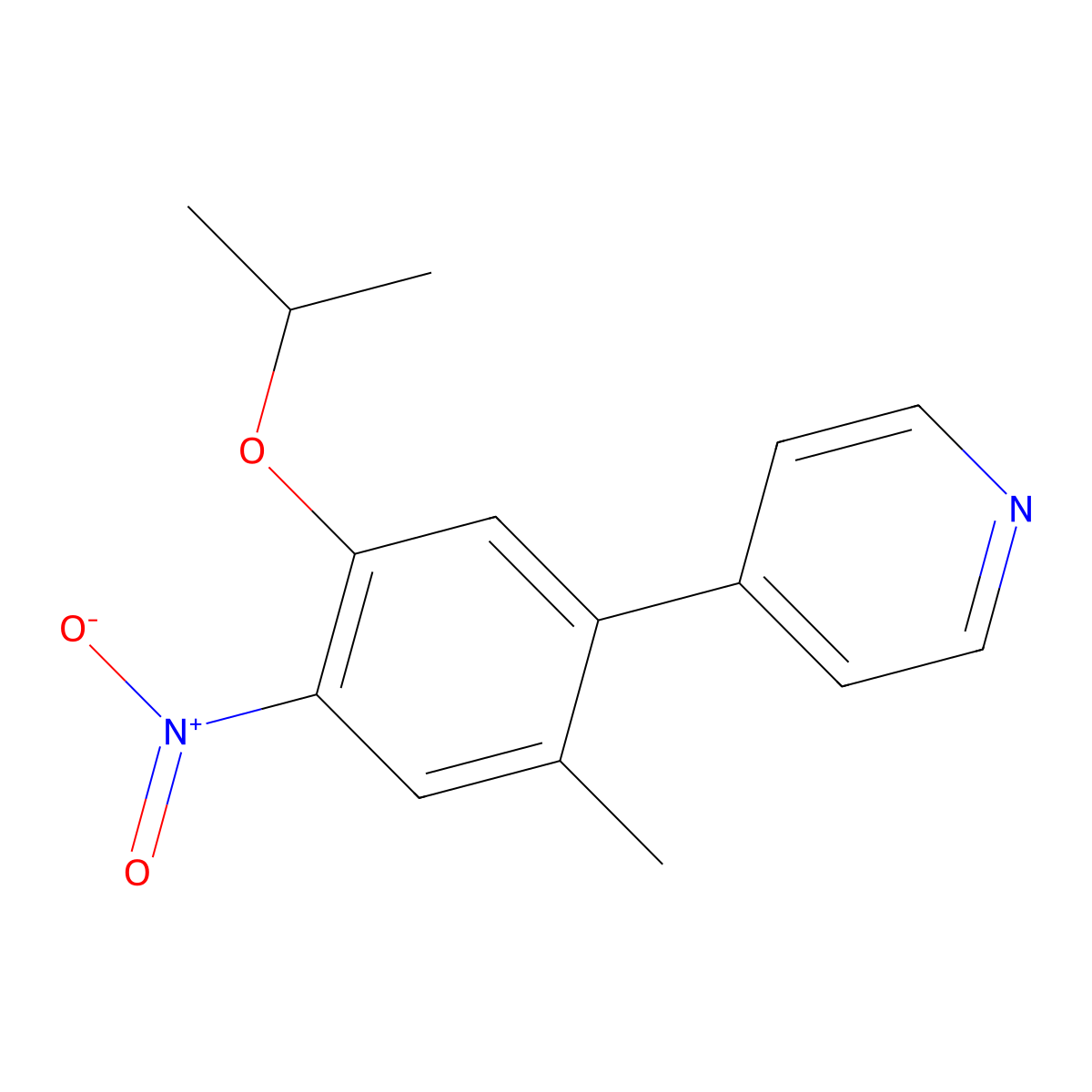5-Methyl-2-isopropyloxy-4-(pyridine-4-YL)-nitrobenzene molecular structure, CAS 1032903-62-0
