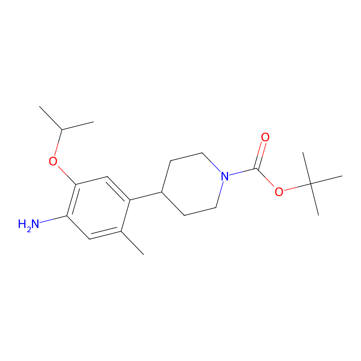 1,1-Dimethylethyl 4-[4-amino-2-methyl-5-(1-methylethoxy)phenyl]-1-piperidinecarboxylate molecular structure, CAS 1032903-63-1